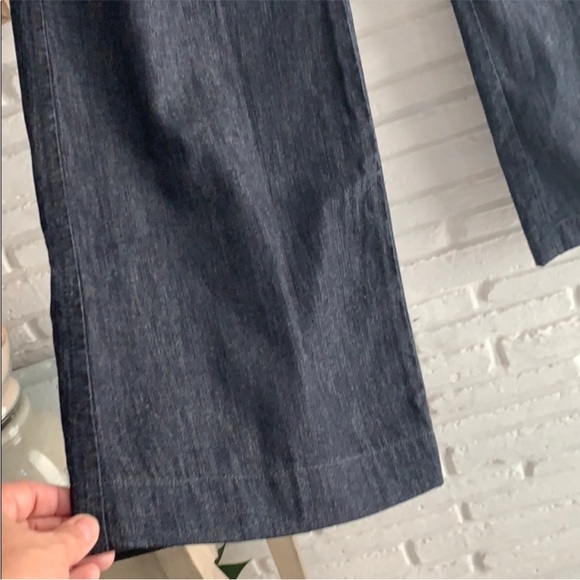 J.Crew Favorite Fit Wide Leg Chambray Trouser Pants Blue Size 8 Work Career - Picture 3 of 15